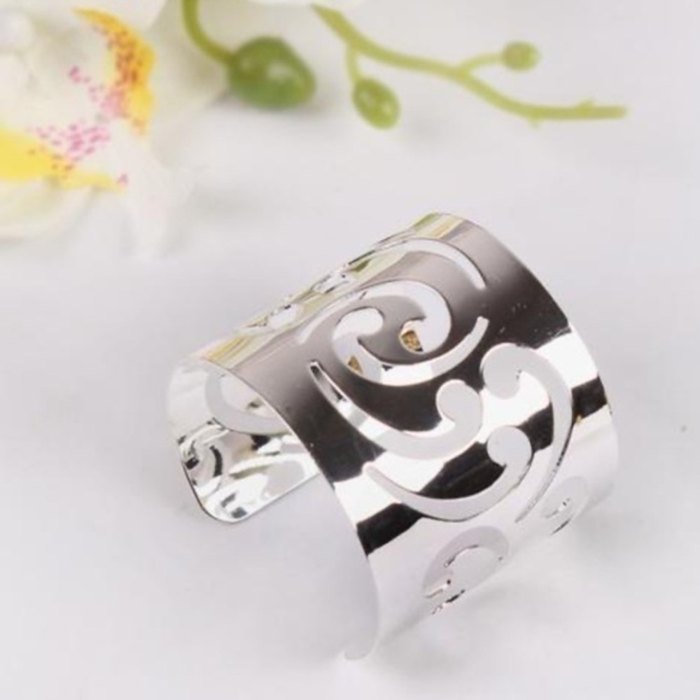 Silver Swirl Cuff Bracelet